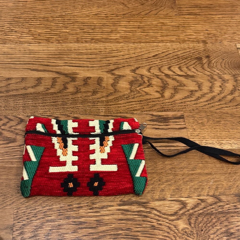 Red and Green Patterned Clutch